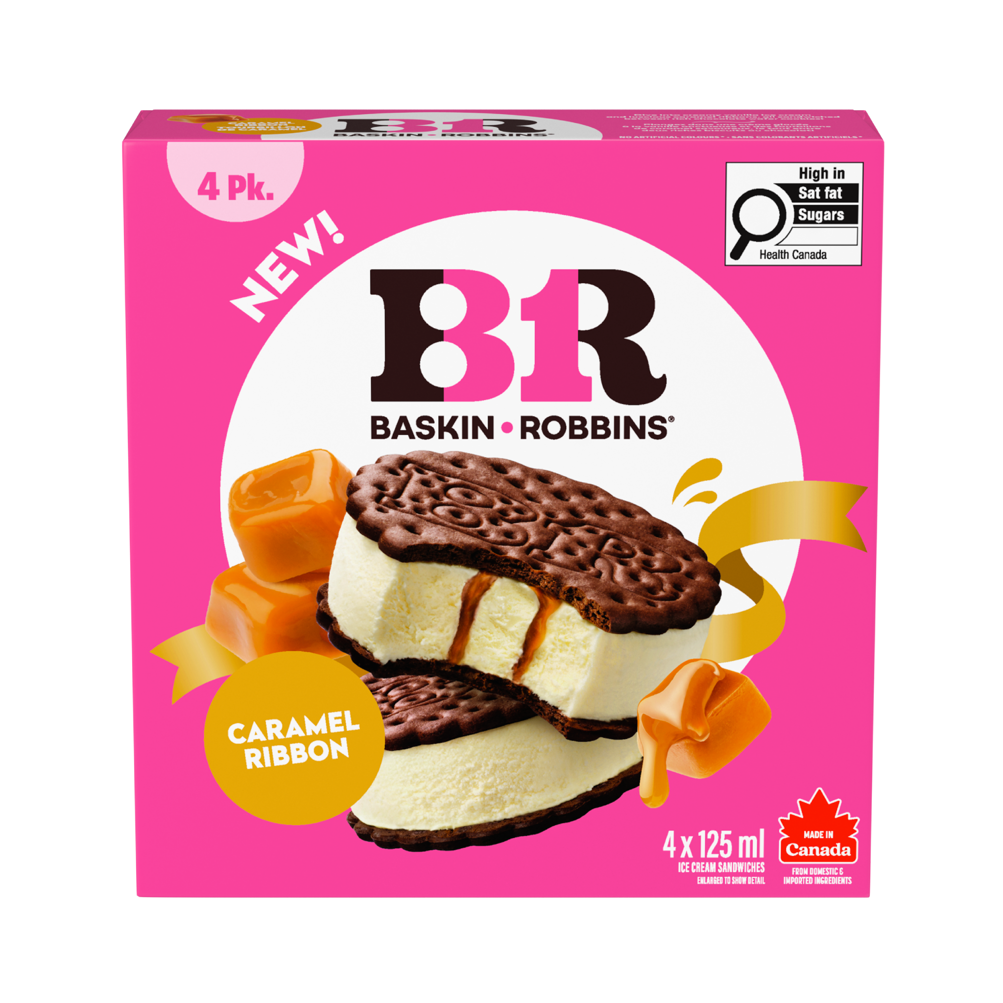 BASKIN ROBBINS® Caramel Ribbon Ice Cream Sandwiches