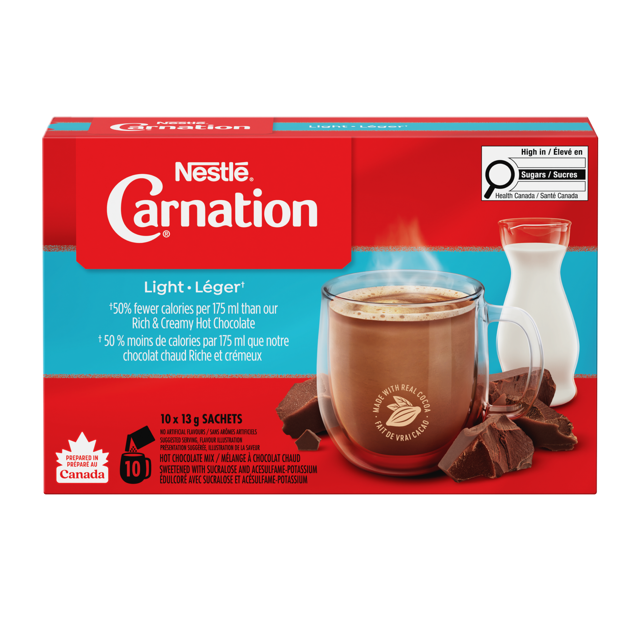 CARNATION Light Hot Chocolate Mix 10x13g | Nestlé CA