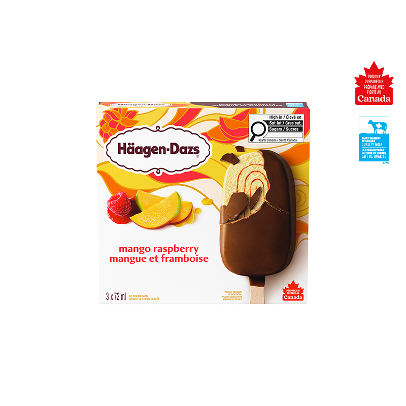 Mango Raspberry Ice Cream Bars