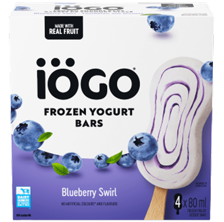 iÖGO® Frozen Yogurt Bars Blueberry Swirl 4x80ml