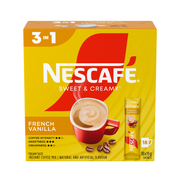 NESCAFÉ Sweet & Creamy French Vanilla Flavoured Instant Coffee Mix 18-Sachets