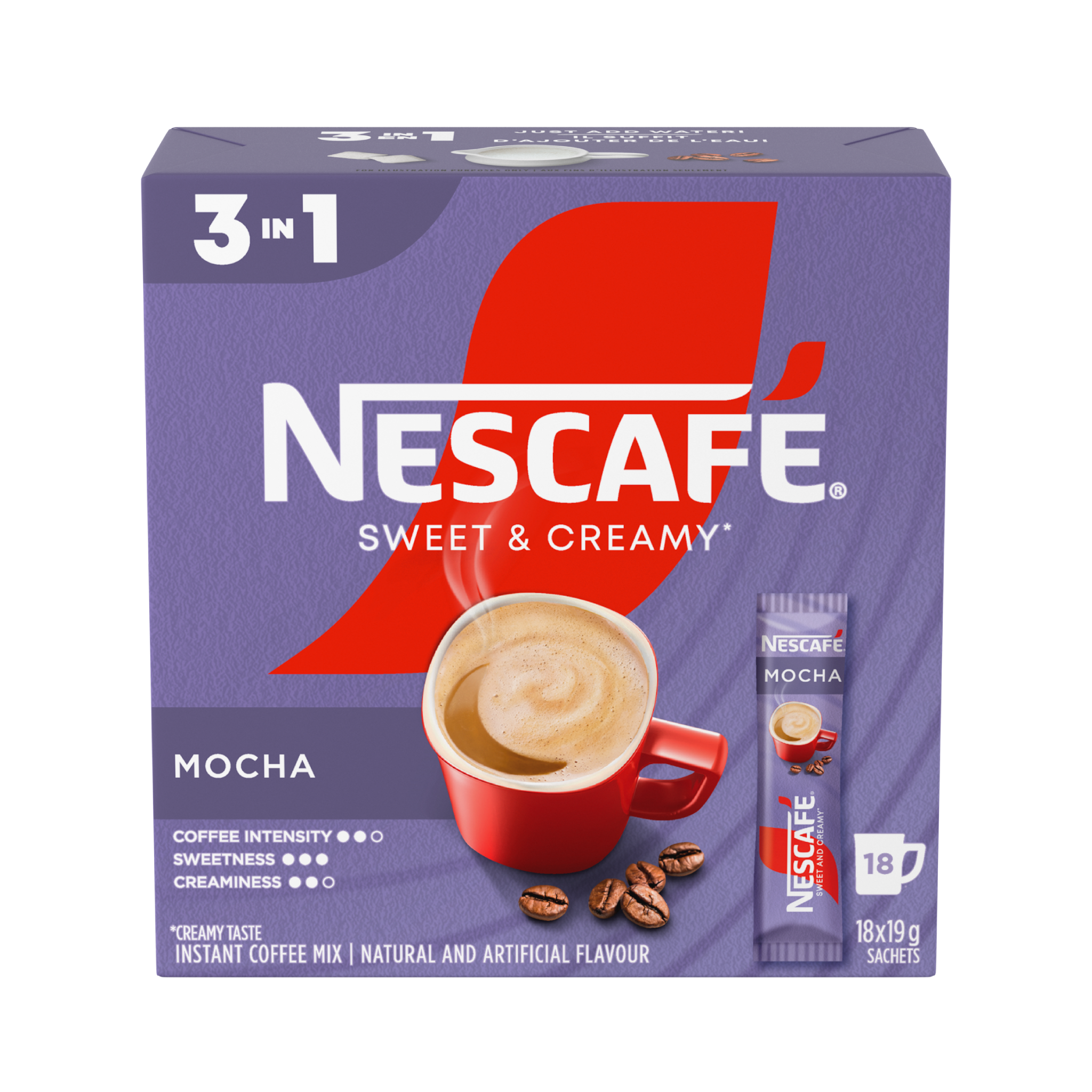 NESCAFÉ Sweet & Creamy Mocha Flavoured Instant Coffee Mix 18 x 19 g