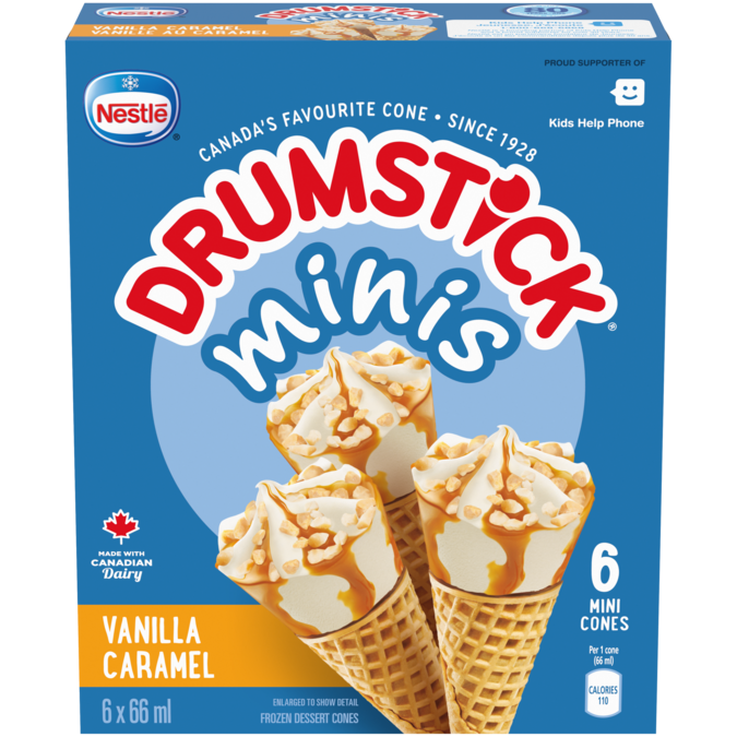Minis Vanilla Caramel Cones 6 x 66 ml