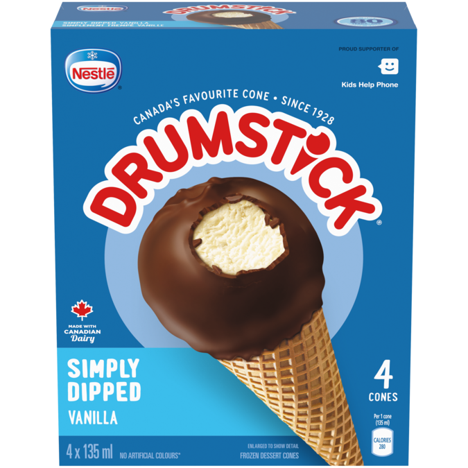 Simply Dipped Vanilla Cones 4 x 135 ml