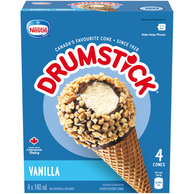 DRUMSTICK Vanilla Sundae Cones 4Pack Nestlé Canada