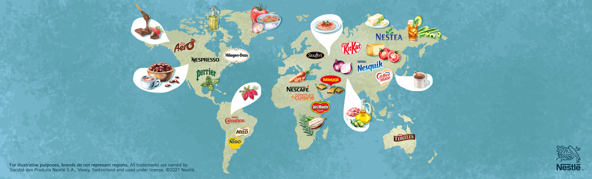 World Map with Nestle Logos