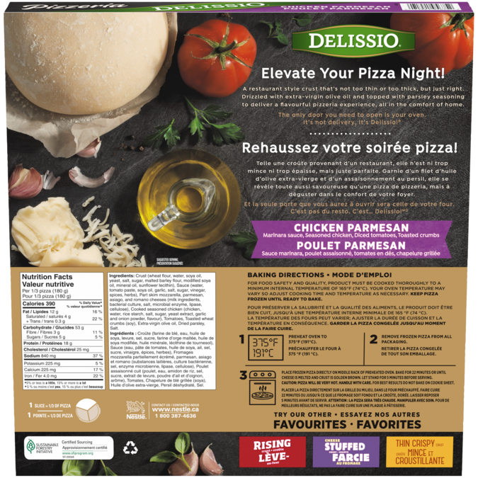 DELISSIO Pizzeria Chicken Parmesan Pizza – 539 g