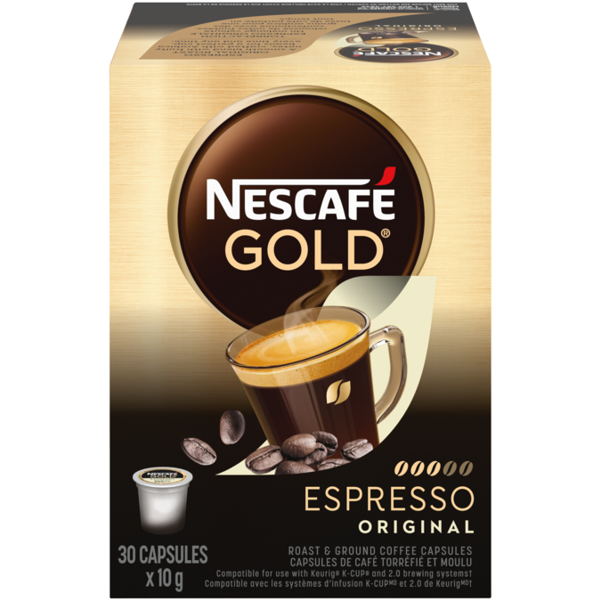 NESCAFÉ GOLD Espresso Original, Roast & Ground Coffee Capsules 30 x 10 g