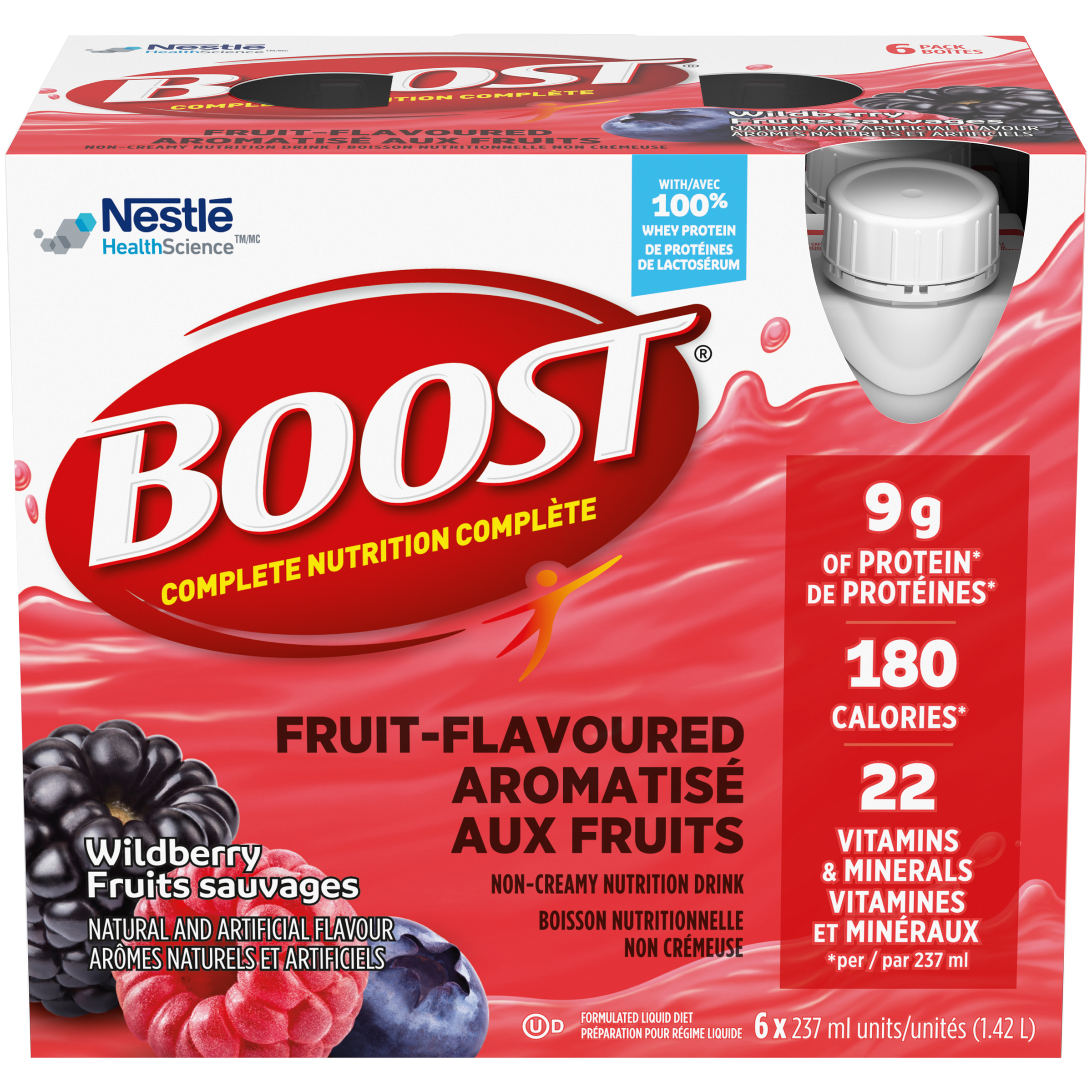 BOOST Fruit Flavoured Beverage Wildberry RETAIL PACK 6 x 237 ml 
