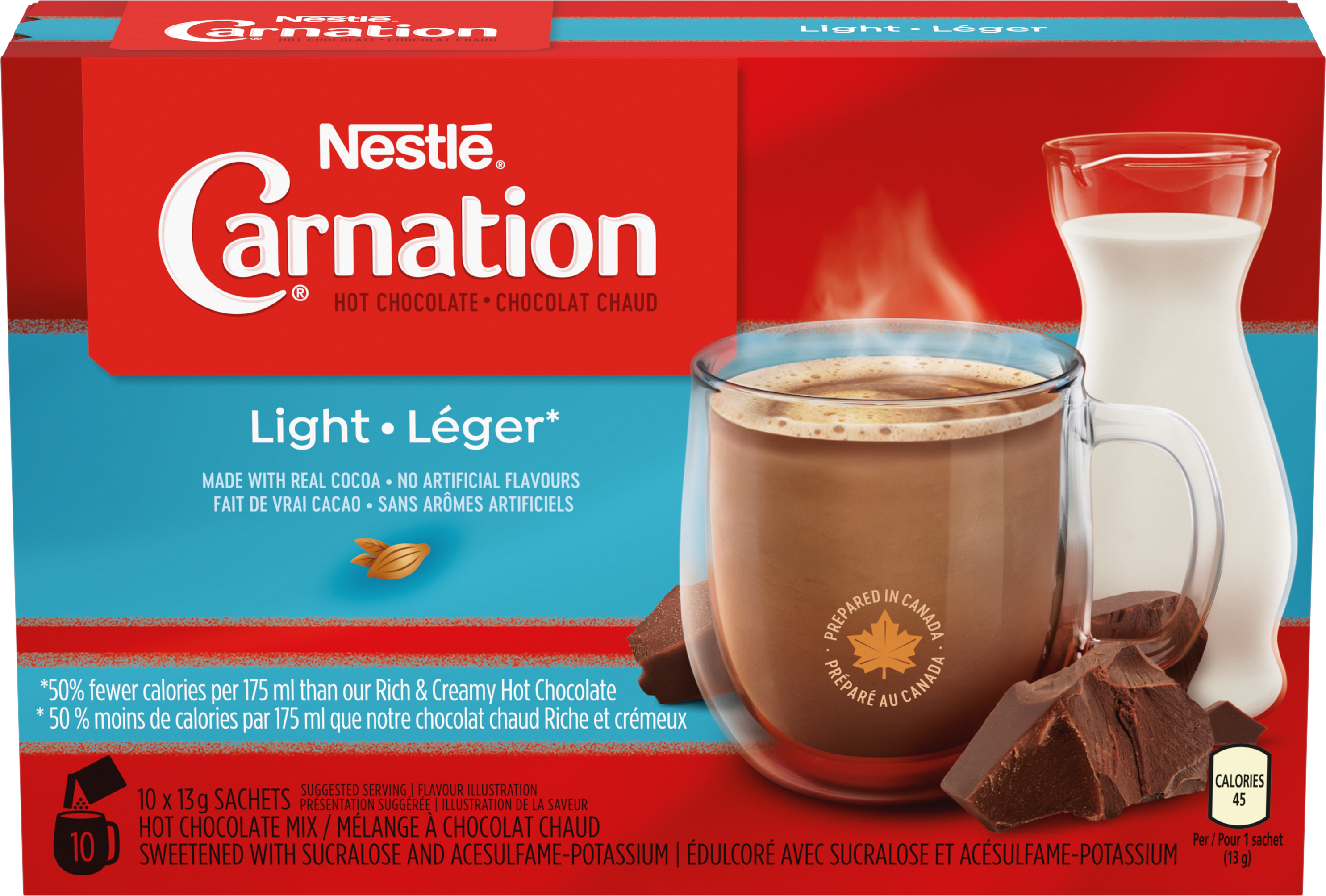 NESTLÉ CARNATION Light Hot Chocolate, 10-Pack