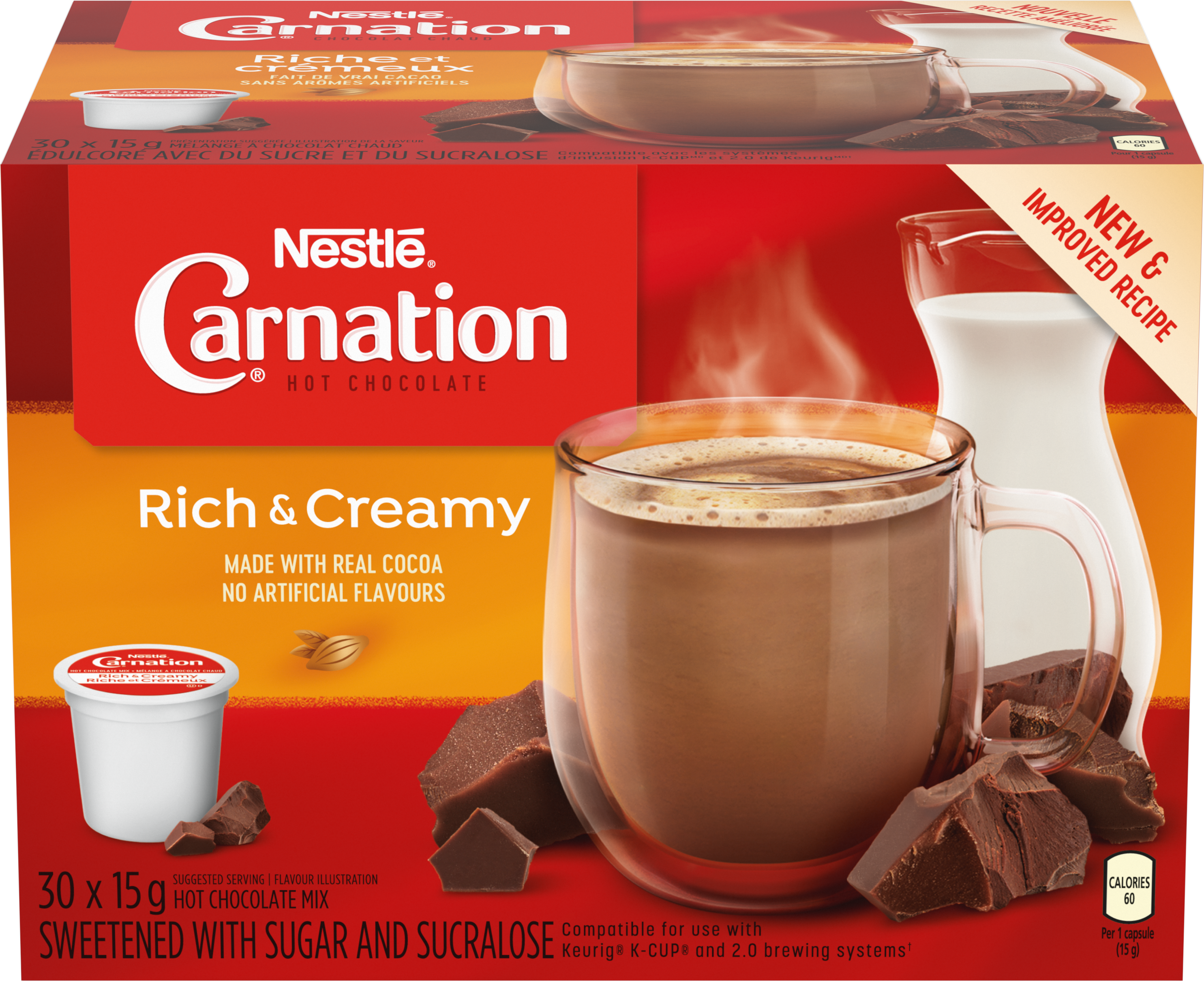CARNATION Rich and Creamy Hot Chocolate 30 Capsules Made with nestle