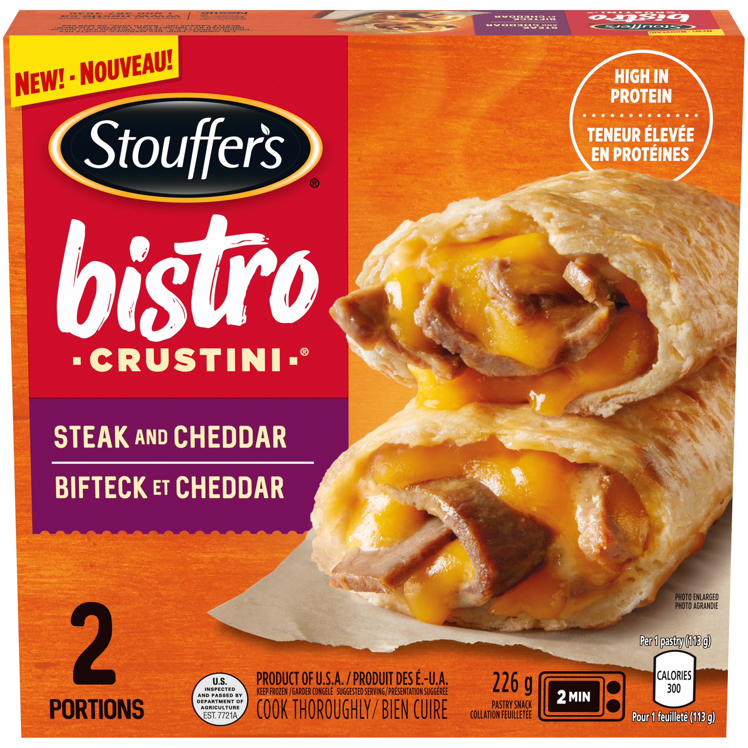 STOUFFER'S Bistro Crustini Steak and Cheddar Cheese Pastry Snack