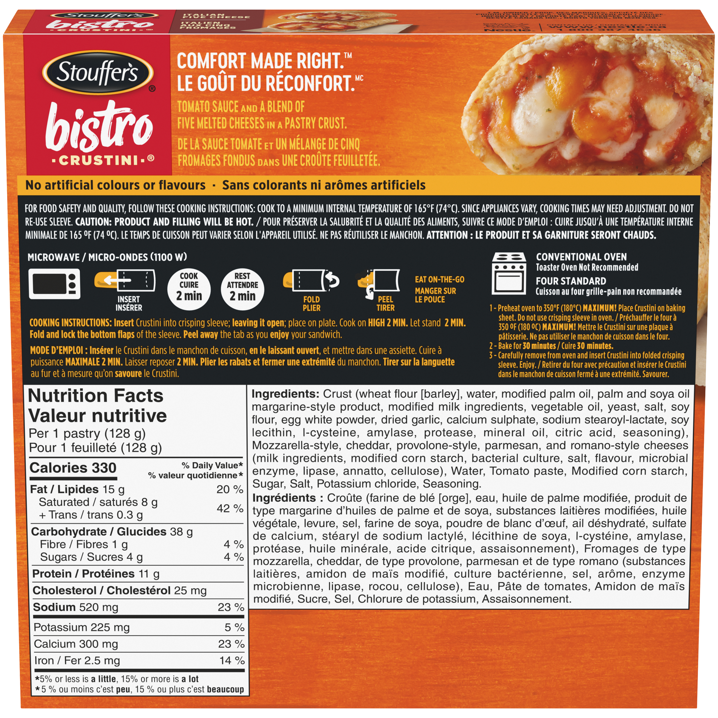 STOUFFER'S Bistro Crustini Italian 5 Cheese back