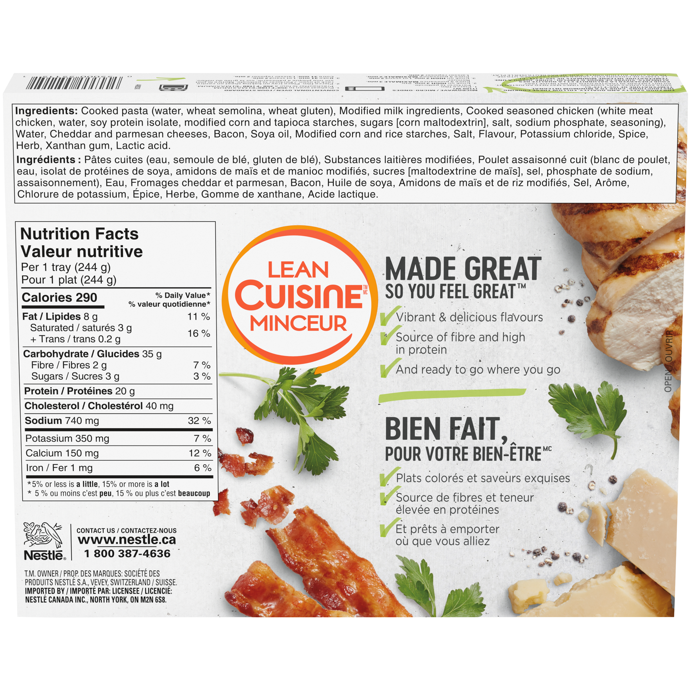 LEAN CUISINE Grilled Chicken Carbonara back