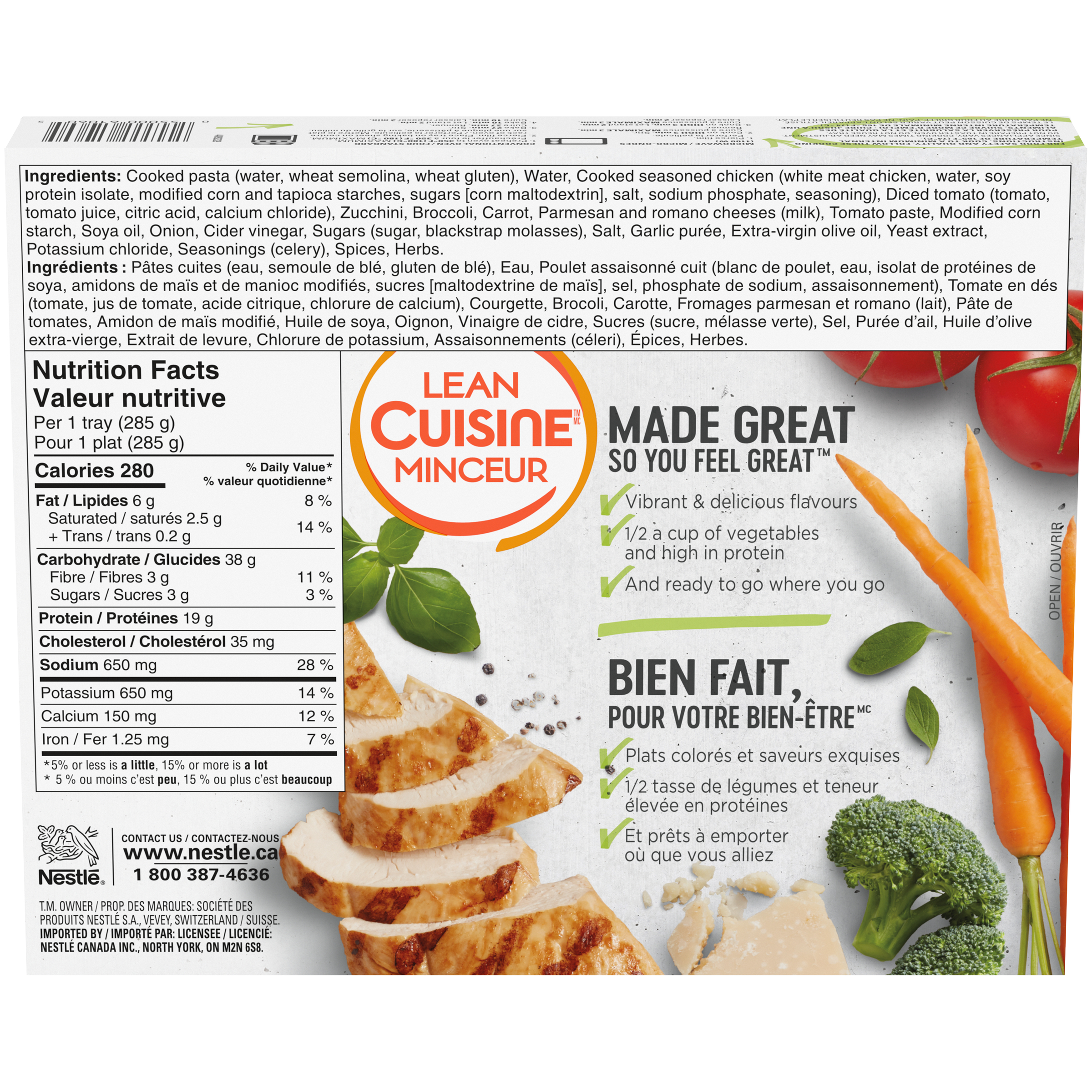 LEAN CUISINE Grilled Chicken and Vegetables back