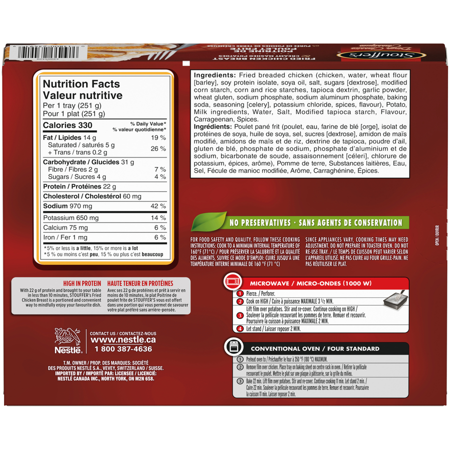 STOUFFER’S® Diner Classics Fried Chicken Breast 251 g