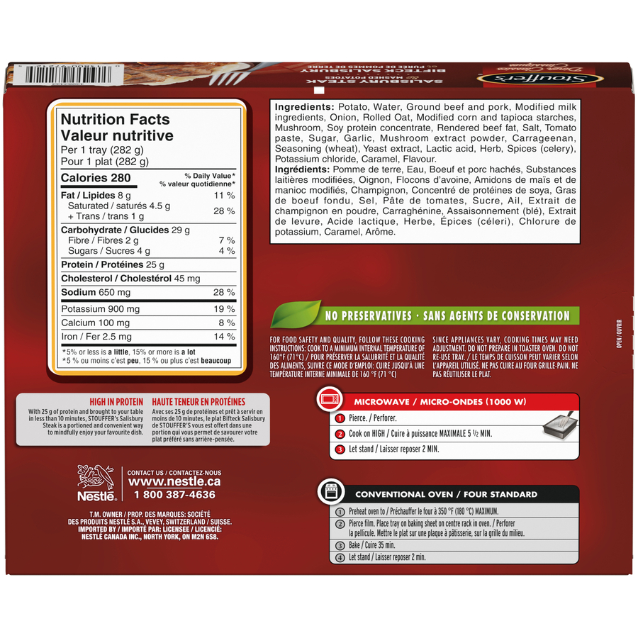 STOUFFER’S® Diner Classics Salisbury Steak 282 g