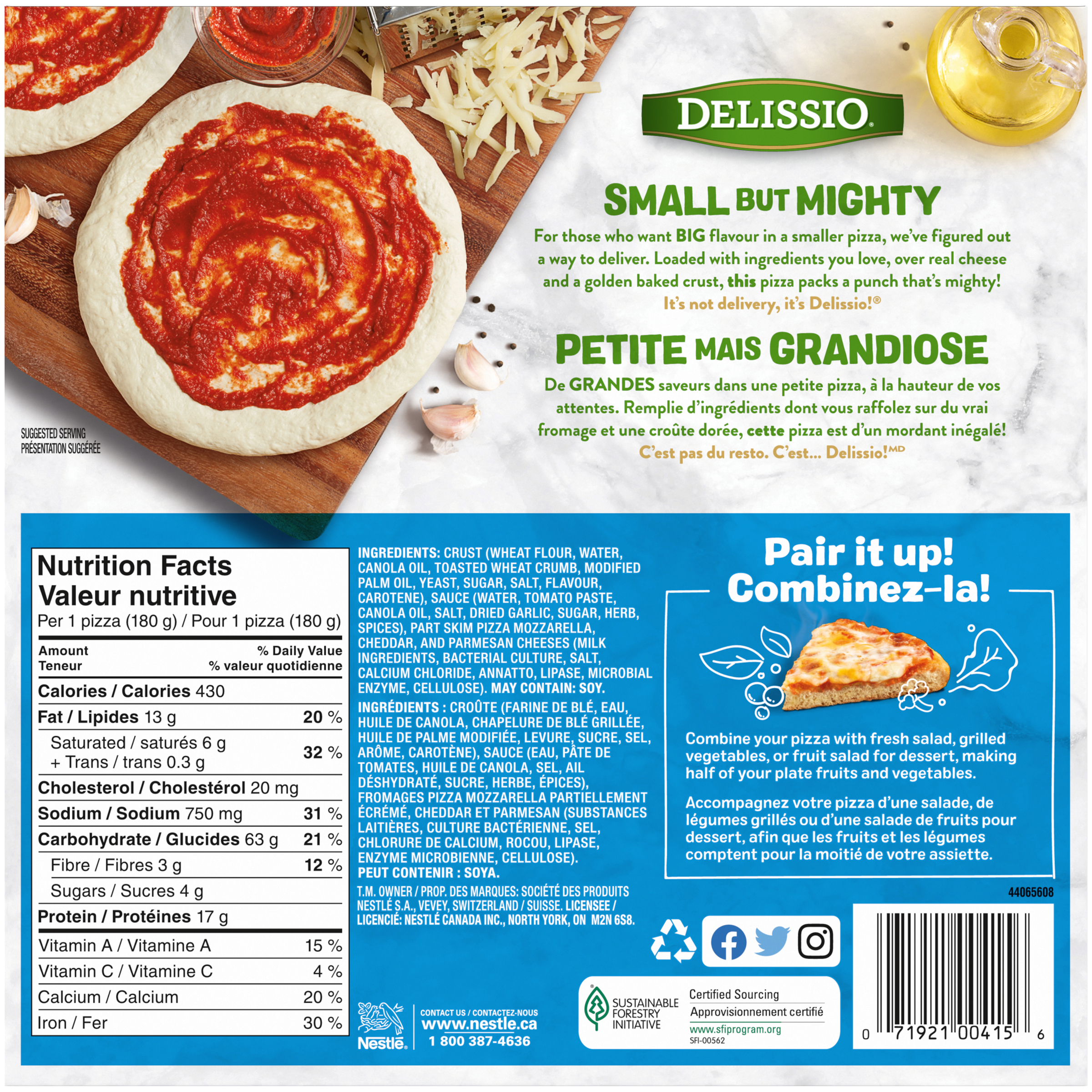 Delissio Singles 3-Cheese Pizzas 2 x 180 g