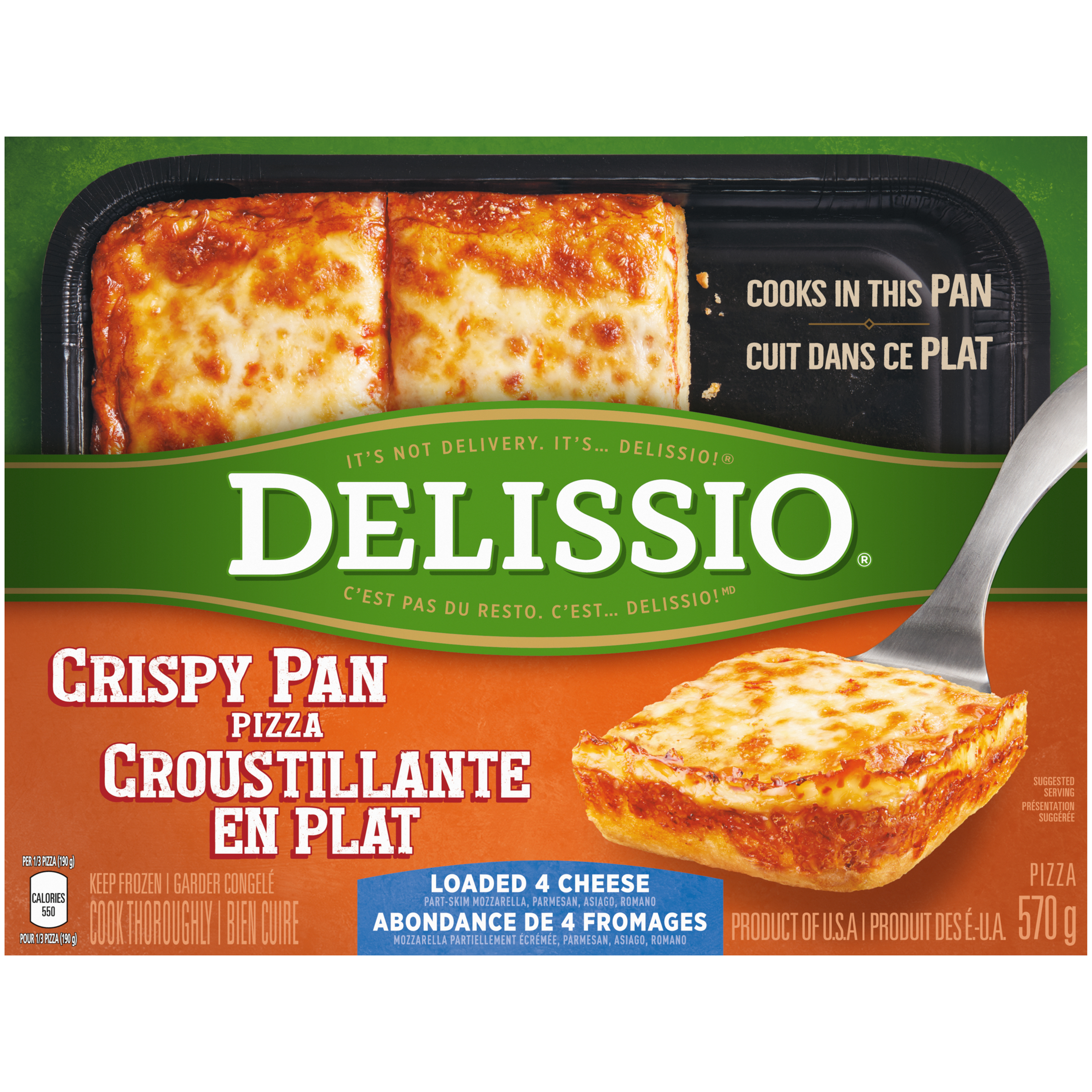 DELISSIO Crispy Pan Loaded Four Cheese Pizza, 570 g