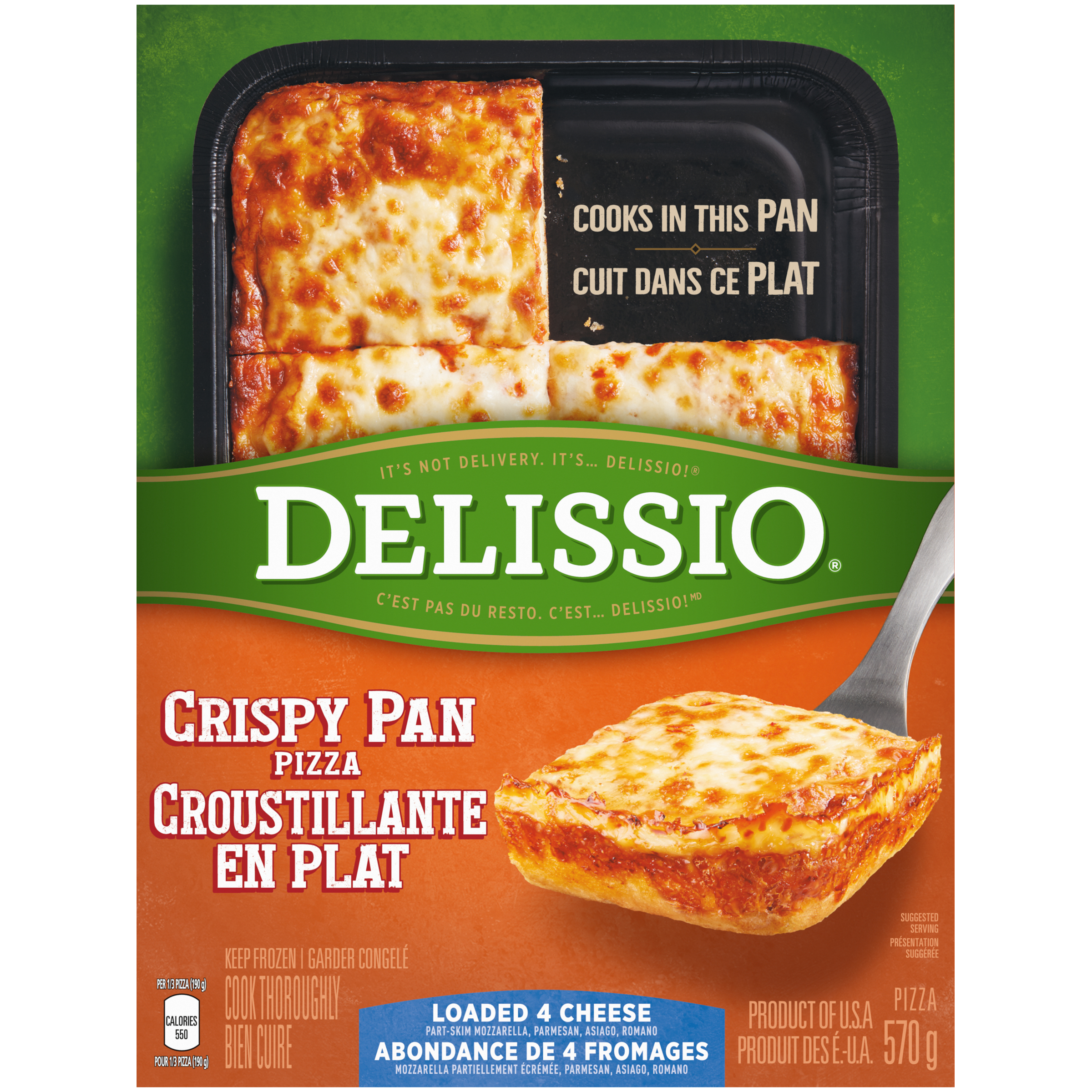 DELISSIO Crispy Pan Loaded Four Cheese Pizza, 570 g