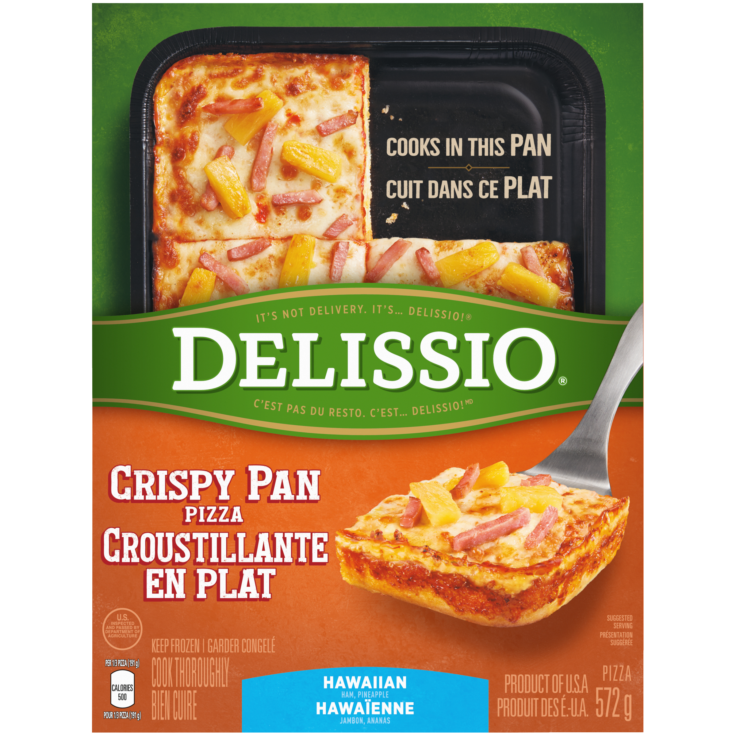 DELISSIO Crispy Pan Hawaiian Pizza, 572 g