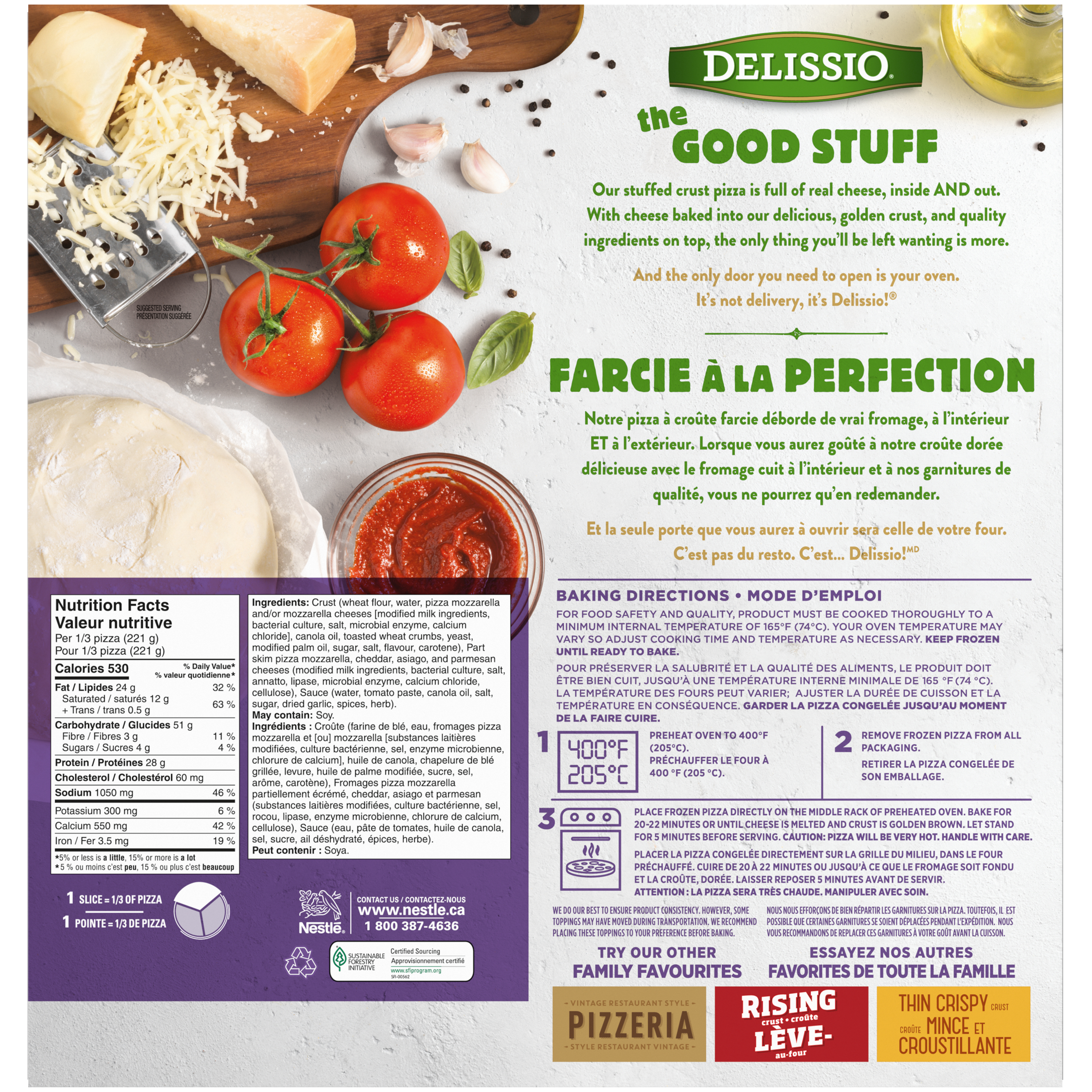 Delissio Stuffed Crust 4 Cheese Pizza 664 g