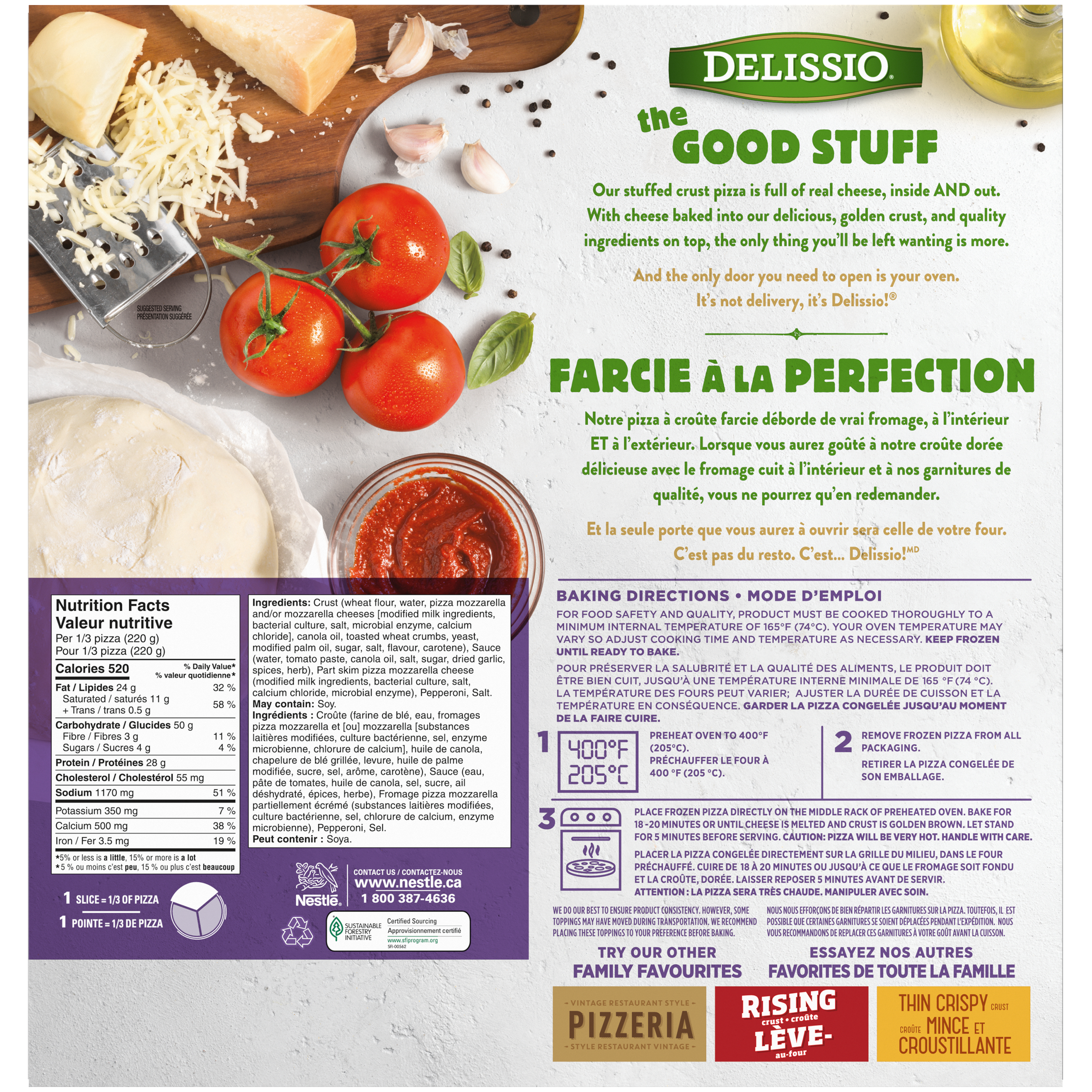 Delissio Stuffed Crust Pepperoni Pizza 660 g