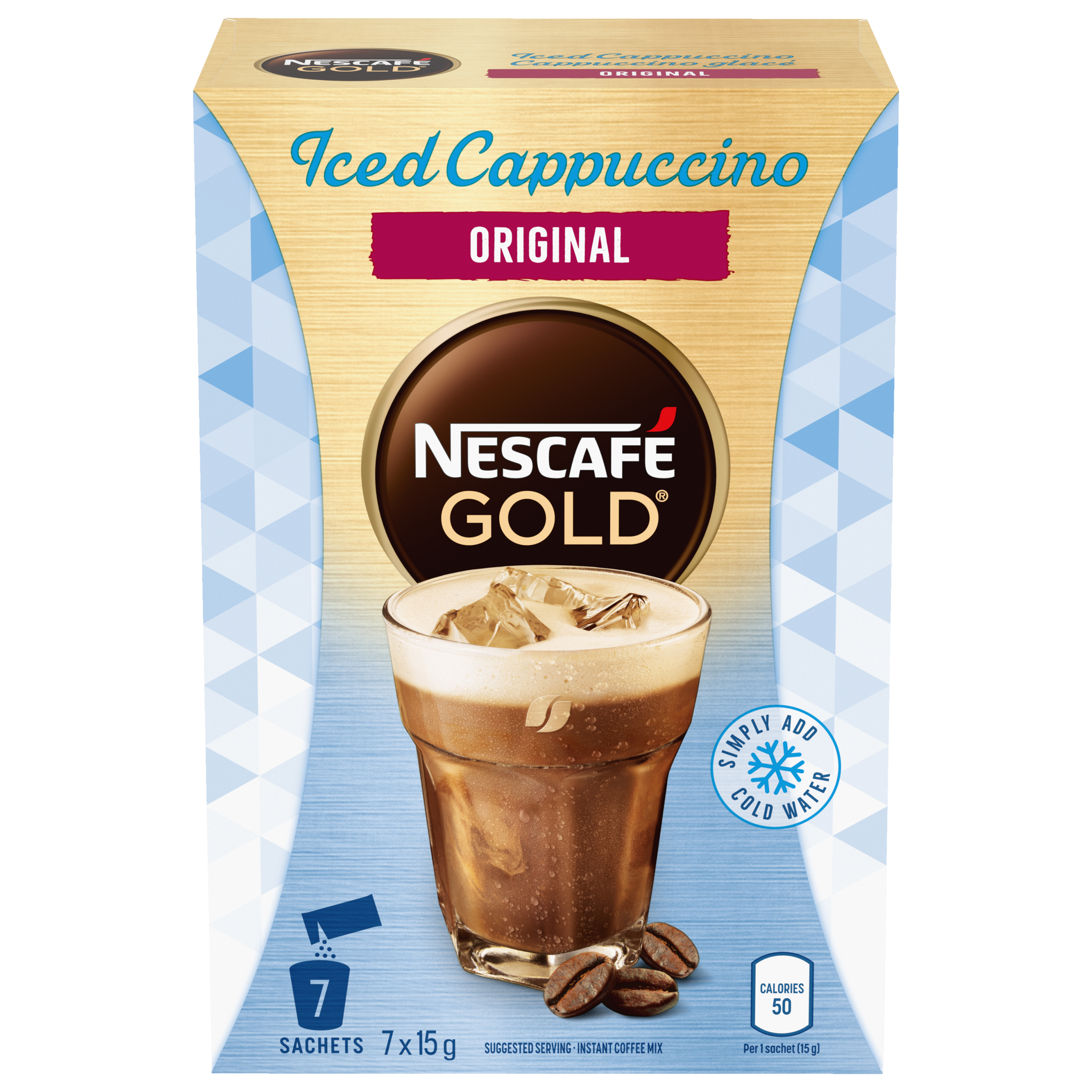 NESCAFÉ GOLD Iced Cappuccino Original, 7 x 15 g Sachets
