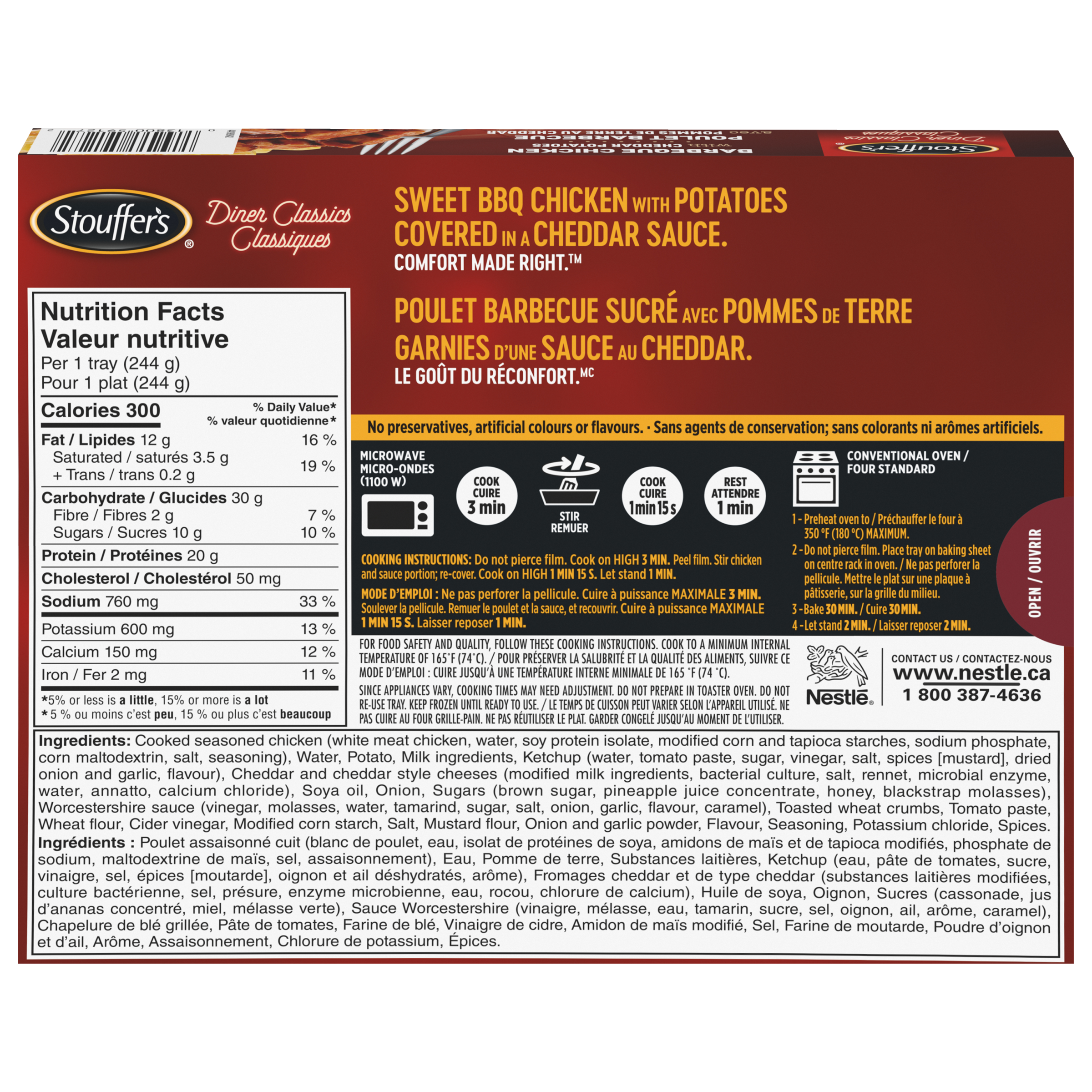 STOUFFER'S Diner Classics BBQ Chicken and Potatoes 244 g