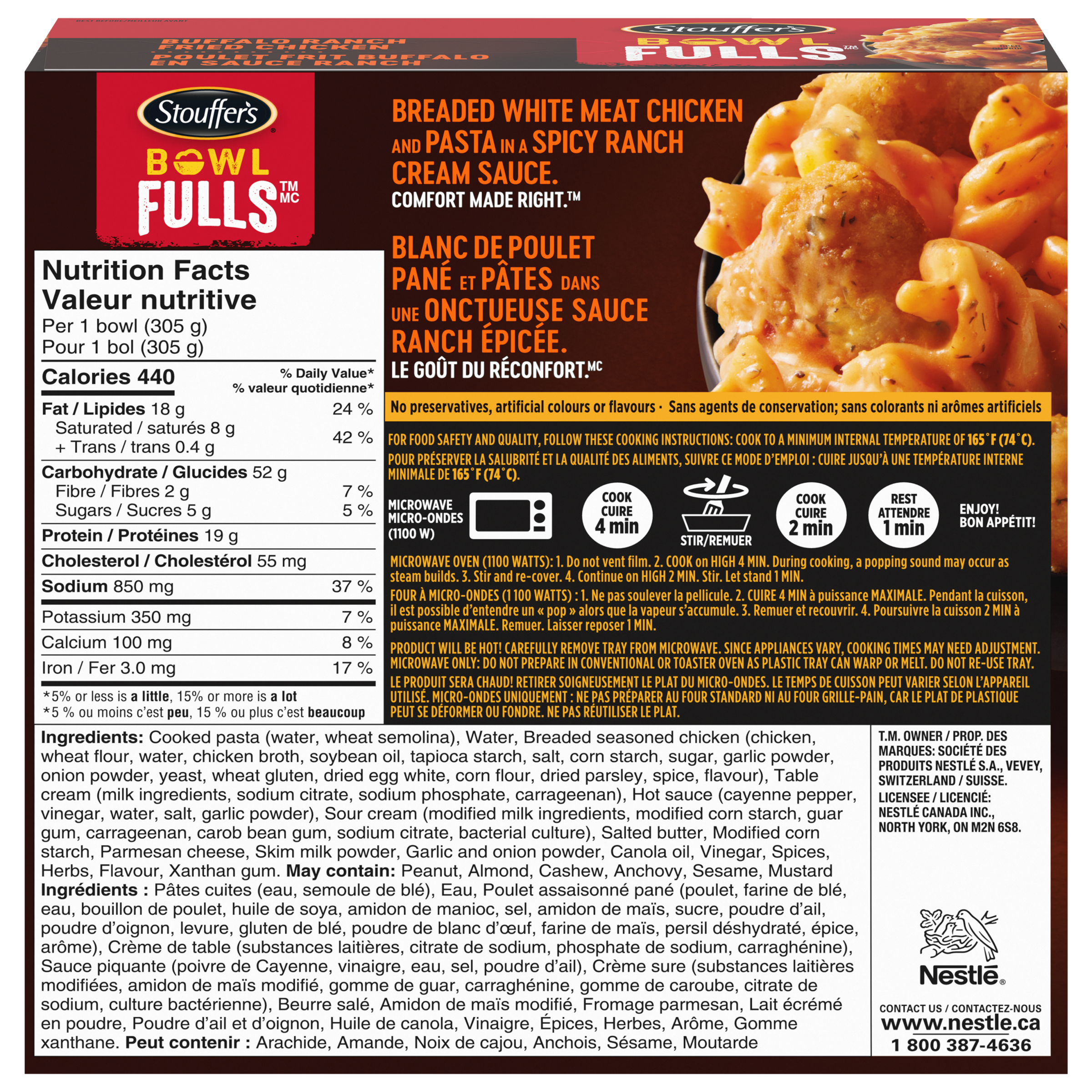 STOUFFER'S BowlFULLs Buffalo Ranch Fried Chicken 305g