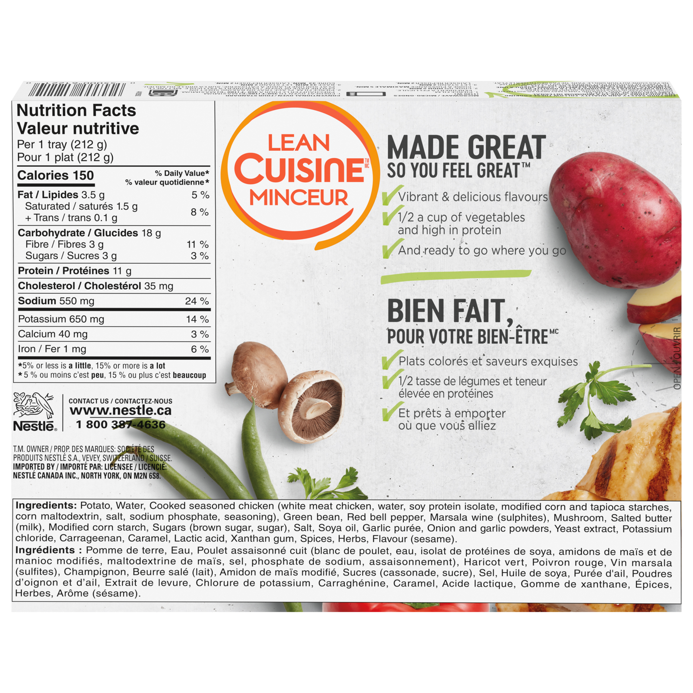 LEAN CUISINE Chicken in Wine Sauce, Frozen Entrée 212 g