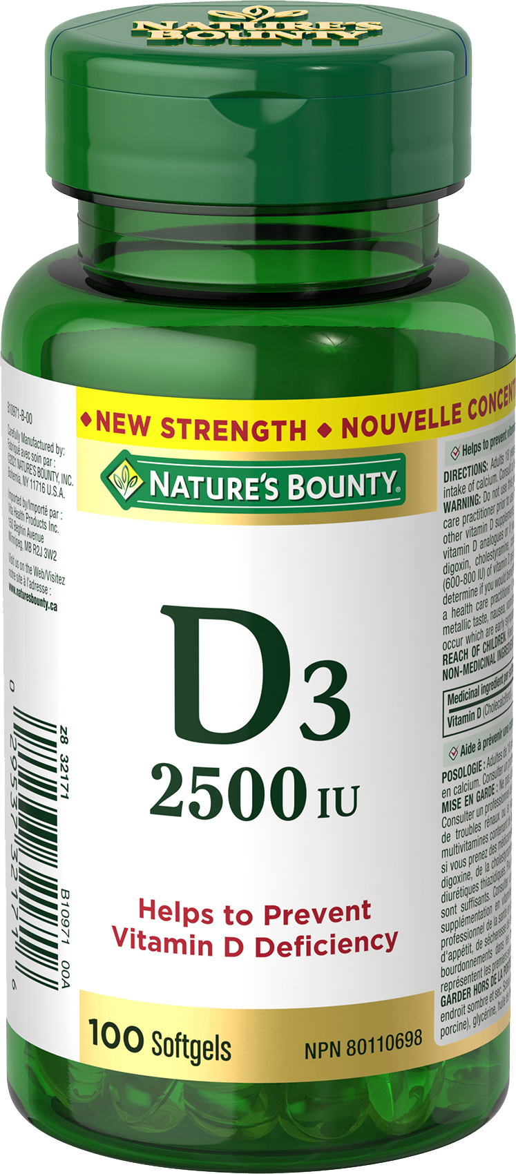 Vitamin D3 2500 IU 100