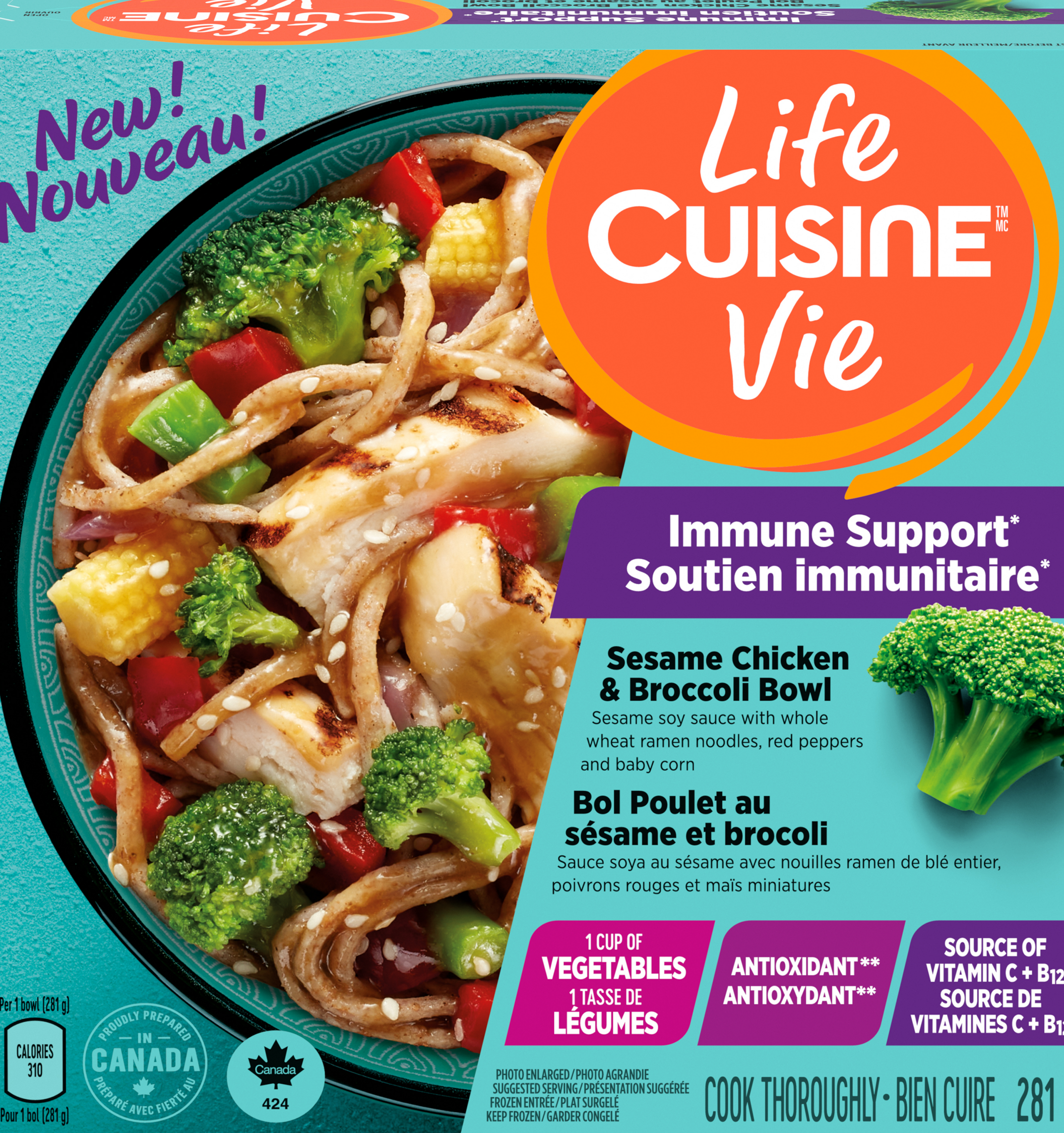LIFE CUISINE Sesame Chicken & Broccoli Bowl