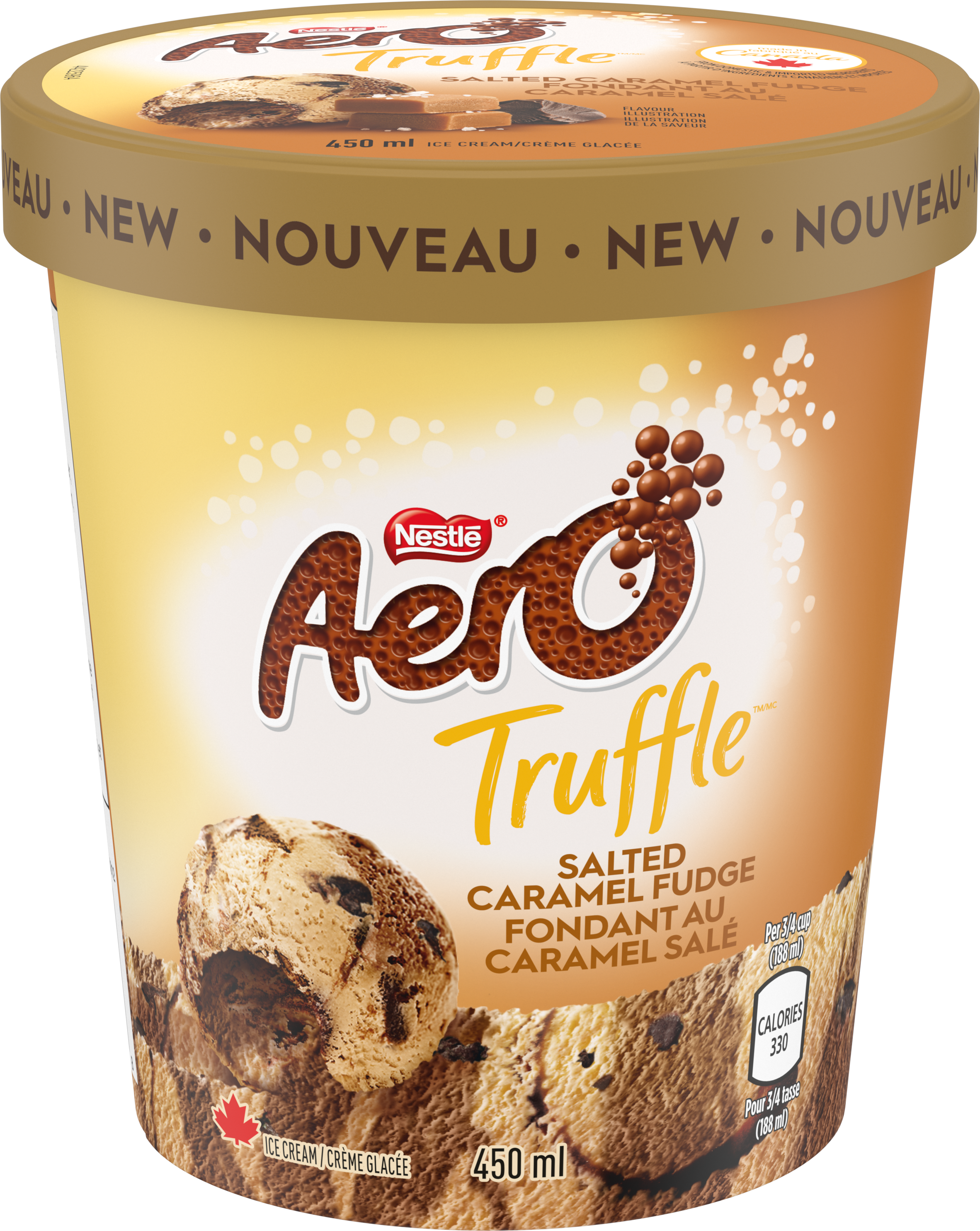 AERO Truffle Salted Caramel Ice Cream Tub 450 ml