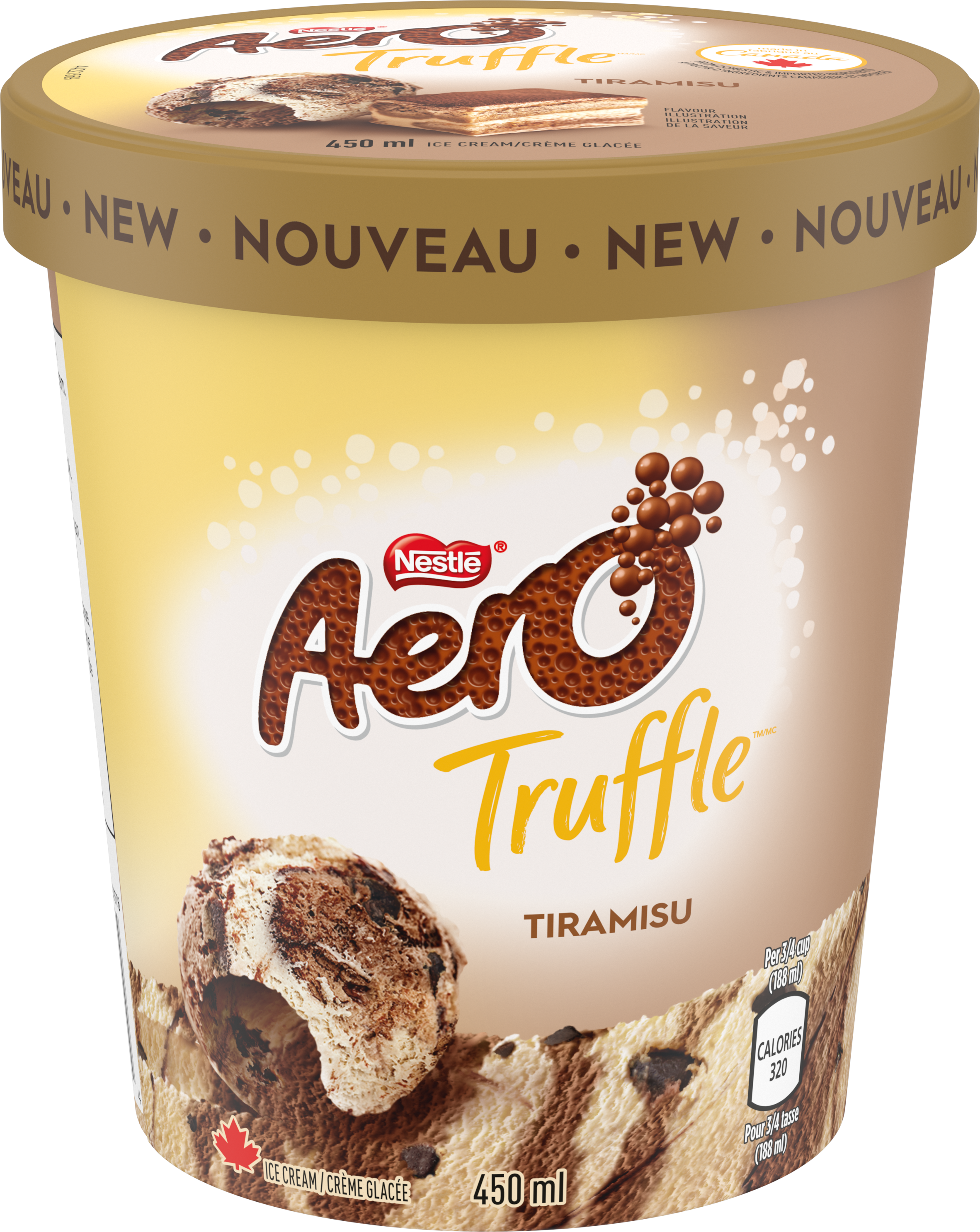 AERO Truffle Tiramisu Ice Cream Tub 450 ml