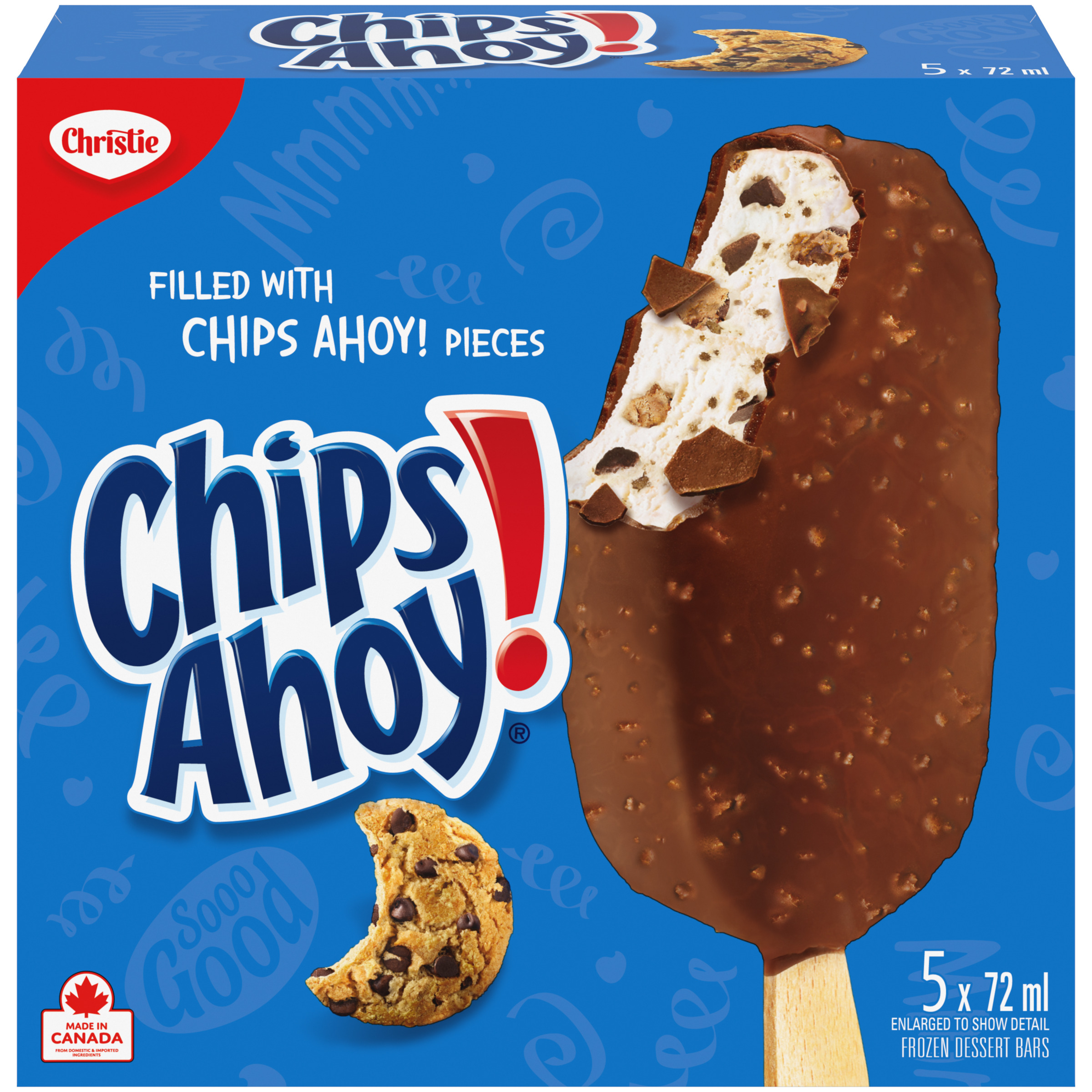 CHRISTIE CHIPS AHOY! Frozen Dessert Bars 5-Pack 5 x 72 ml