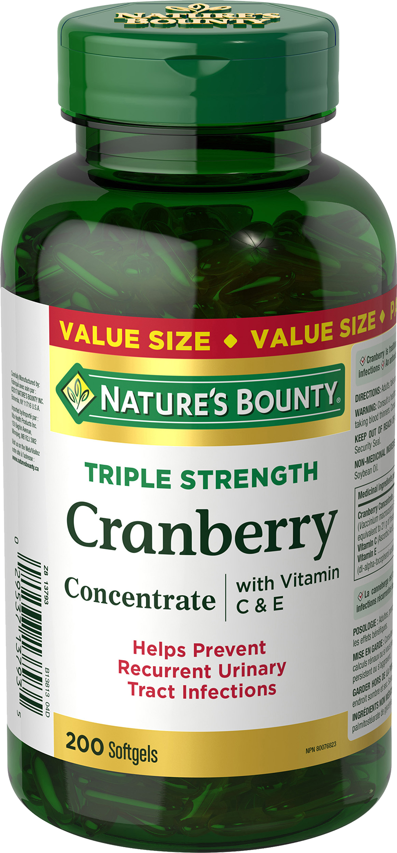 Cranberry with Vitamin C + E 200 Liquid Softgels