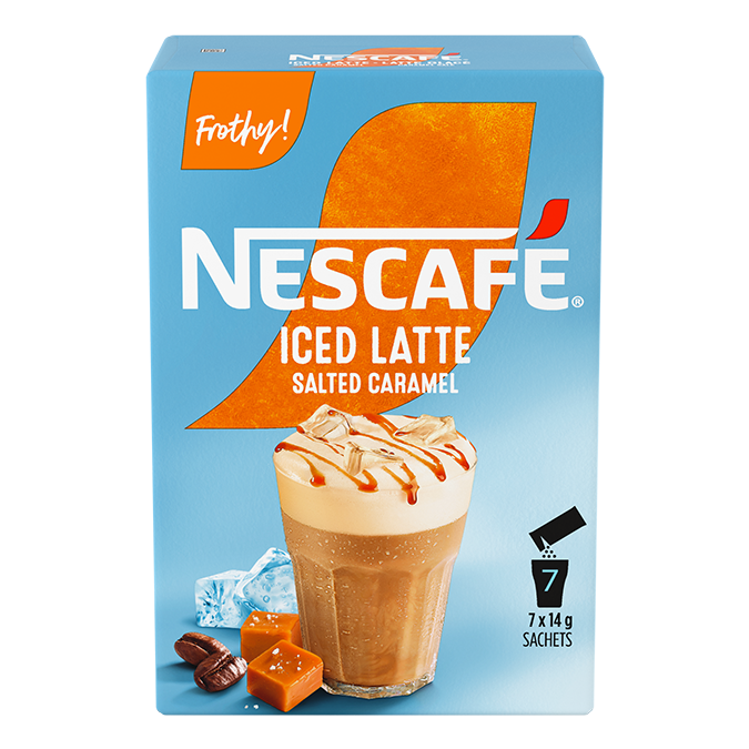 NESCAFE GOLD Iced Latte Salted Caramel Carton Made with nestle