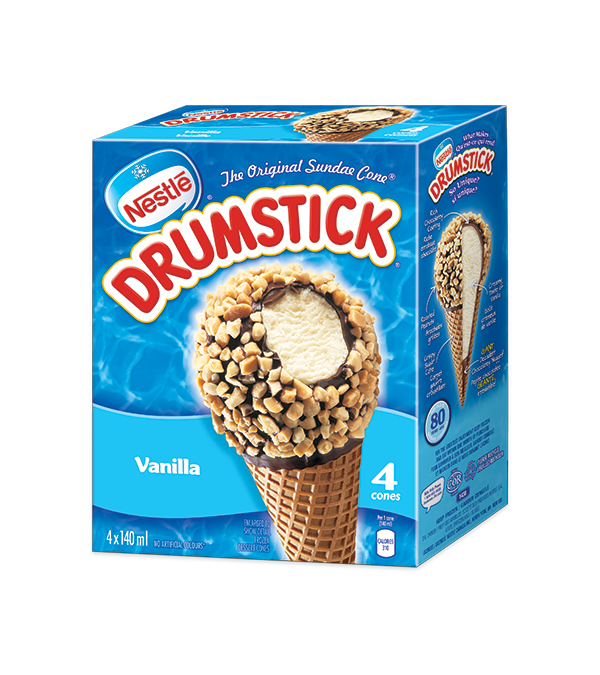 Title text placeholder DRUMSTICK, 4 pack, Vanilla, 4 x 140 gram portions