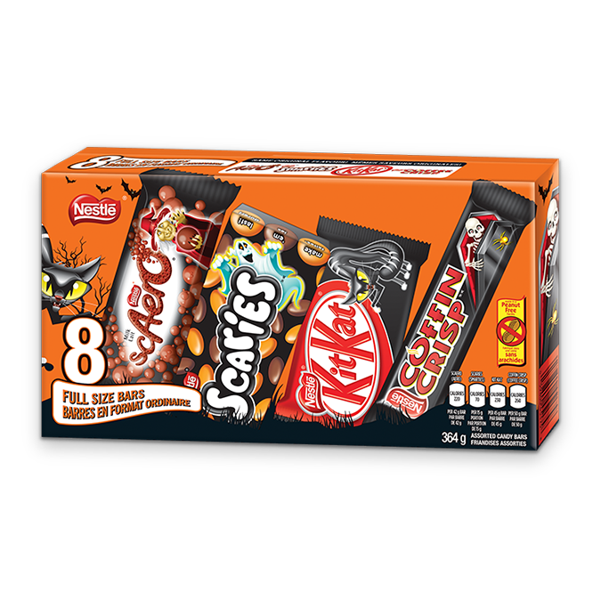 NESTLÉ Halloween Scaries Assorted Multipack. 8 full sized bars.