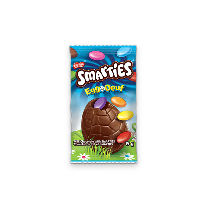 Title text placeholder SMARTIES Chocolate Easter Egg, 19 grams.