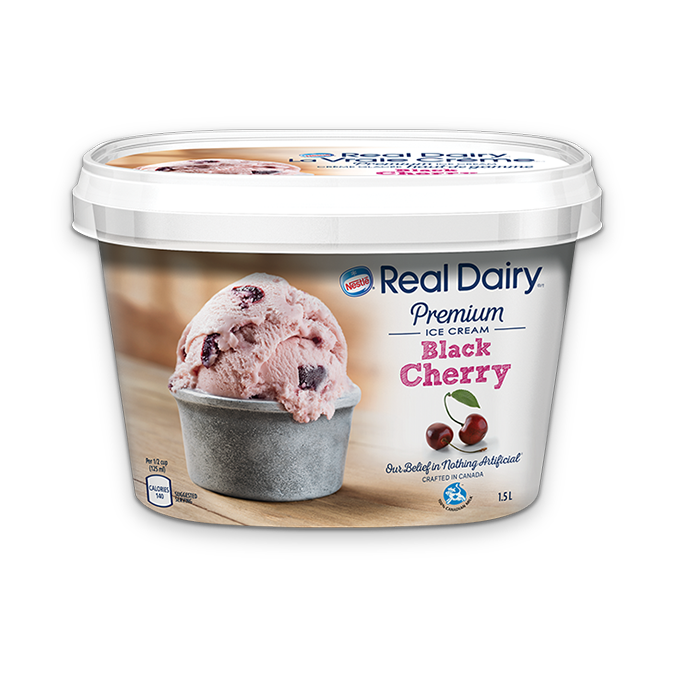REAL DAIRY Black Cherry Ice Cream, 1.5 Litre.
