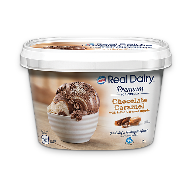 NESTLE REAL DAIRY Ice Cream Chocolate Caramel with Salted Caramel Ripple