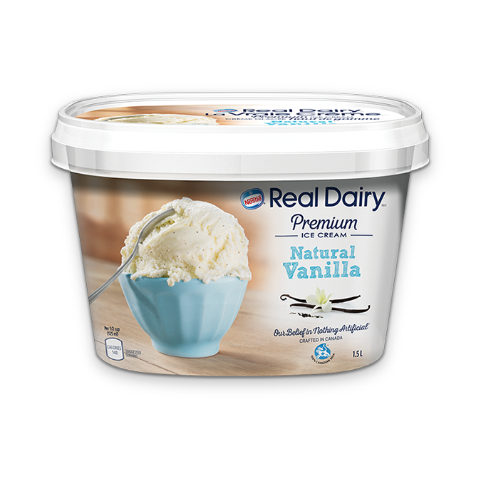 REAL DAIRY Premium Natural Vanilla Ice Cream, 1.5 Litres.