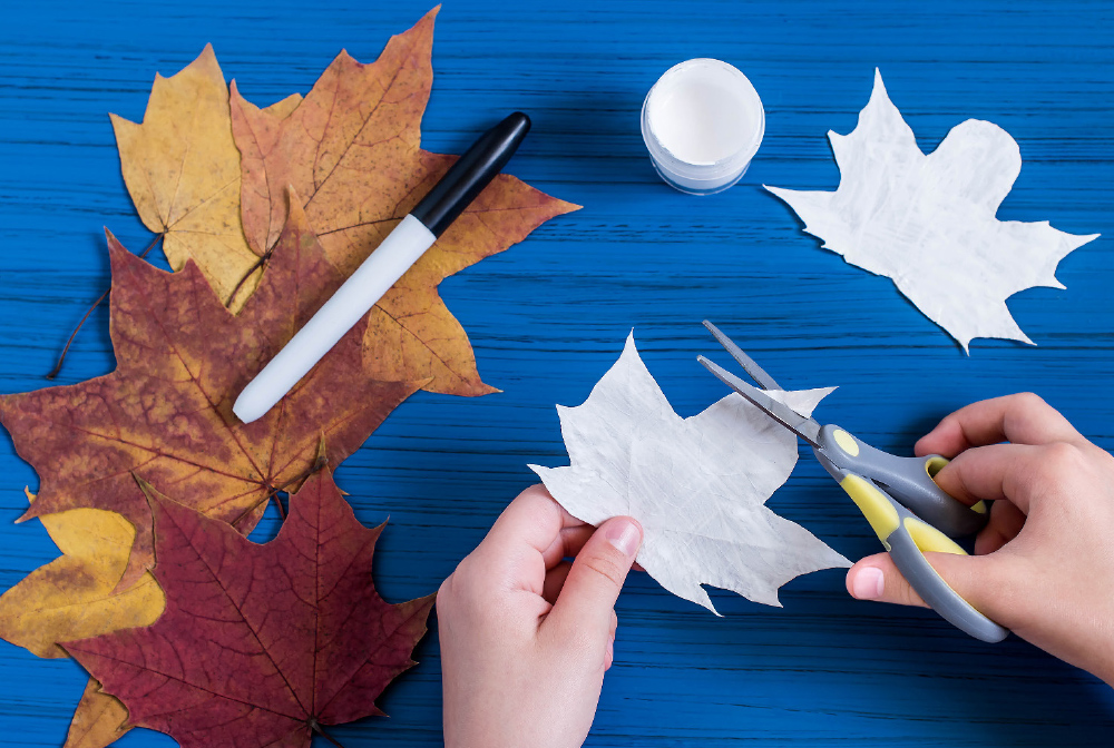 Shape the center point on the leaf to make a rounded head.