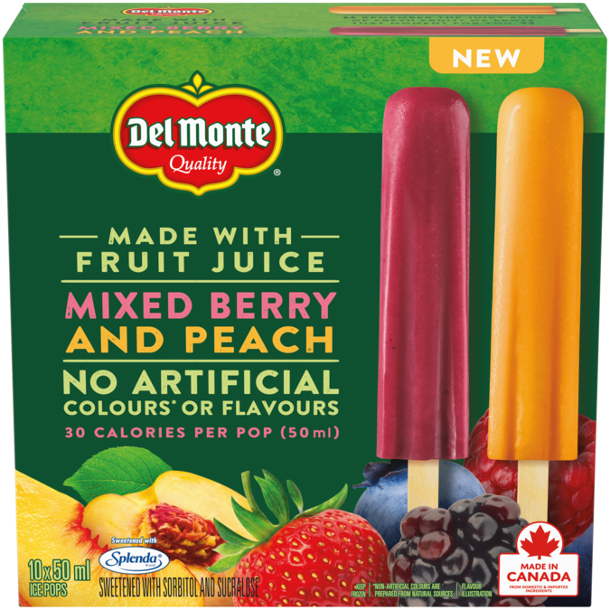 DEL MONTE Mixed Berry Peach Frozen Dessert Bars