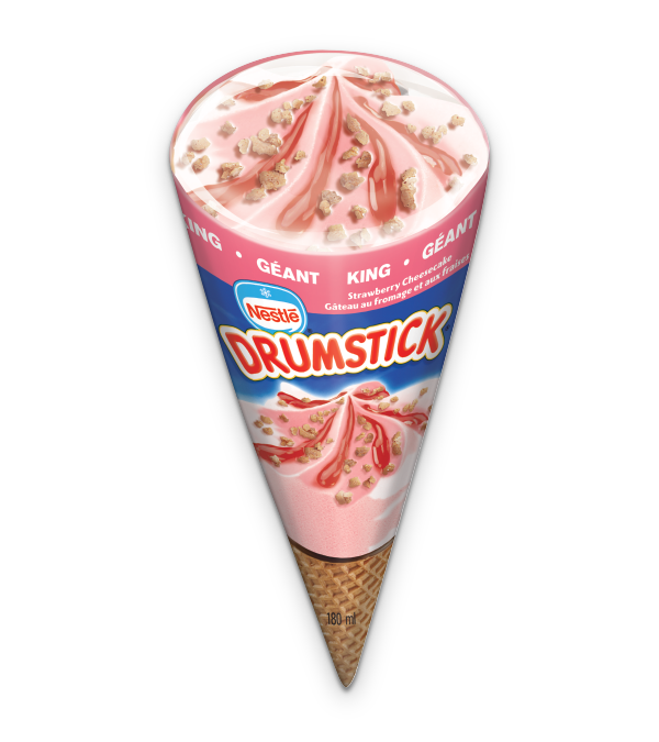DRUMSTICK Strawberry Cheesecake Frozen Desert Cone, 180 ml.