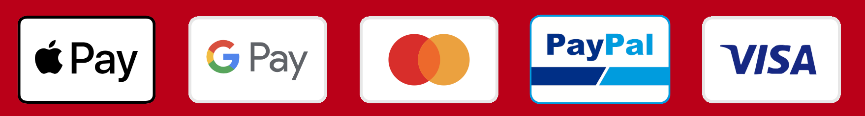 Apple Pay Google Pay MasterCard Visa