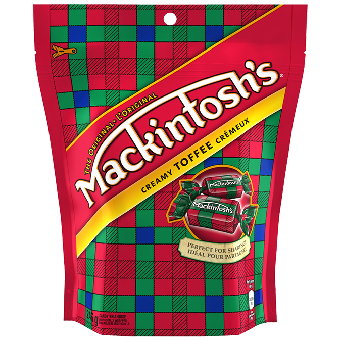 MACKINTOSH Creamy Toffee Bites, Resealable Bag, 246 grams.