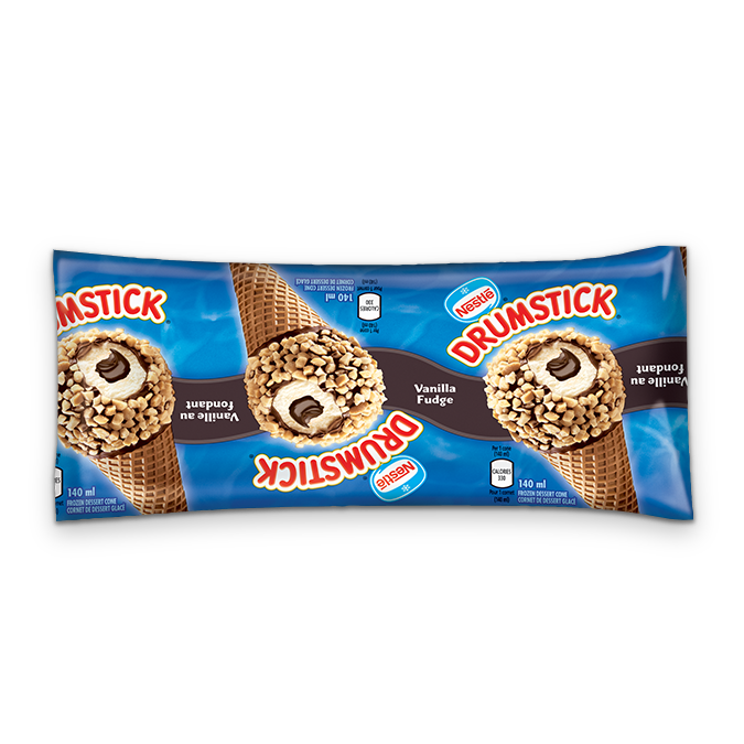 Title text placeholder DRUMSTICK Vanilla Fudge Frozen Desert Cone, 140 ml.